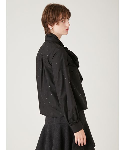 FURFUR（ファーファー）の「ビジュー付きボウタイブラウス（シャツ/ブラウス・レディース・ブルー/ブラック/ホワイト・F）」の13枚目の写真