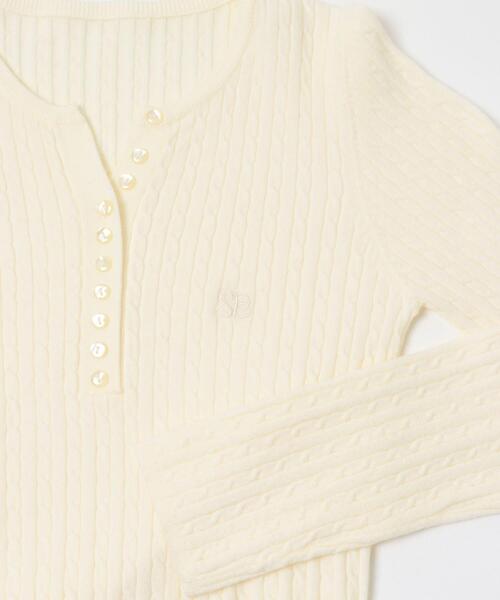 SENSE OF PLACE by URBAN RESEARCH（センスオブプレイスバイアーバンリサーチ）の「『洗濯可』シシュウヘンリーネックミニケーブルセーター（ニット/セーター・レディース・アイボリー/グレー/レッド/ネイビー・ONE）」の13枚目の写真