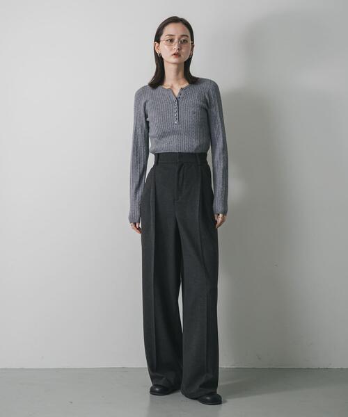 SENSE OF PLACE by URBAN RESEARCH（センスオブプレイスバイアーバンリサーチ）の「『洗濯可』シシュウヘンリーネックミニケーブルセーター（ニット/セーター・レディース・アイボリー/グレー/レッド/ネイビー・ONE）」の18枚目の写真