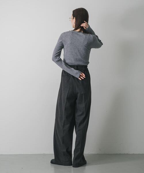 SENSE OF PLACE by URBAN RESEARCH（センスオブプレイスバイアーバンリサーチ）の「『洗濯可』シシュウヘンリーネックミニケーブルセーター（ニット/セーター・レディース・アイボリー/グレー/レッド/ネイビー・ONE）」の19枚目の写真