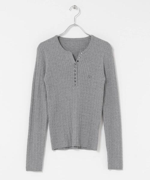 SENSE OF PLACE by URBAN RESEARCH（センスオブプレイスバイアーバンリサーチ）の「『洗濯可』シシュウヘンリーネックミニケーブルセーター（ニット/セーター・レディース・アイボリー/グレー/レッド/ネイビー・ONE）」の20枚目の写真