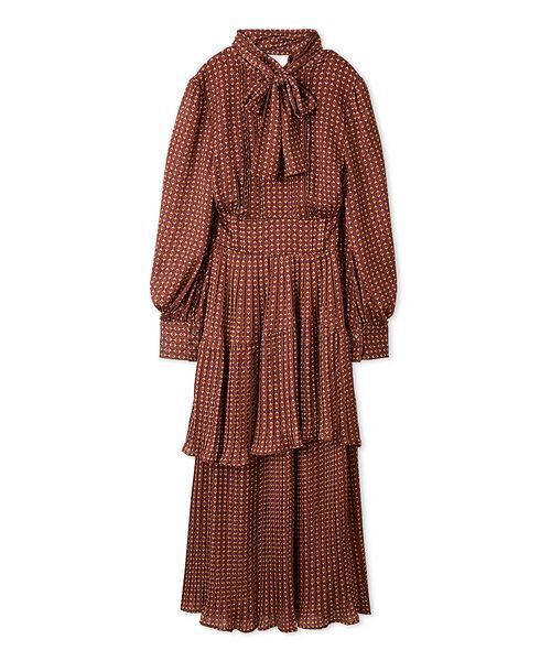 【Lilybrown】ANAYI ボウタイプリーツワンピース 36 2wayボウタイプリーツワンピース（ワンピース）｜LILY BROWN（リリー