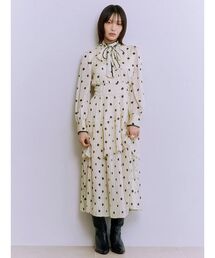 lily brown 花柄　ワンピース LILY BROWN リリーブラウン Lily Brown 刺繍花柄ワンピース （ブラック