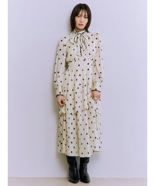 2wayボウタイプリーツワンピース（ワンピース）｜LILY BROWN（リリー