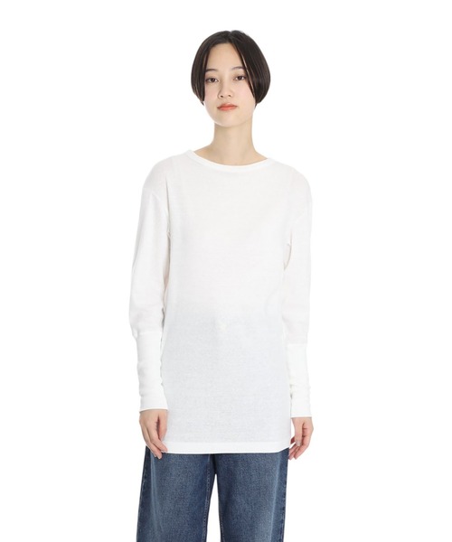 ARKnets（アークネッツ）の「OVERNEATH / オーバーニース：【レディース】Cotton Linen Long Sleeve 077：LS1077[ANN]（Tシャツ/カットソー・レディース・ホワイト・L）」の6枚目の写真