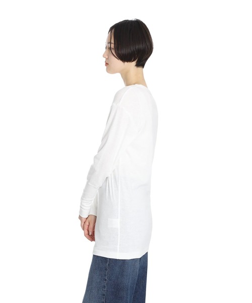ARKnets（アークネッツ）の「OVERNEATH / オーバーニース：【レディース】Cotton Linen Long Sleeve 077：LS1077[ANN]（Tシャツ/カットソー・レディース・ホワイト・L）」の7枚目の写真