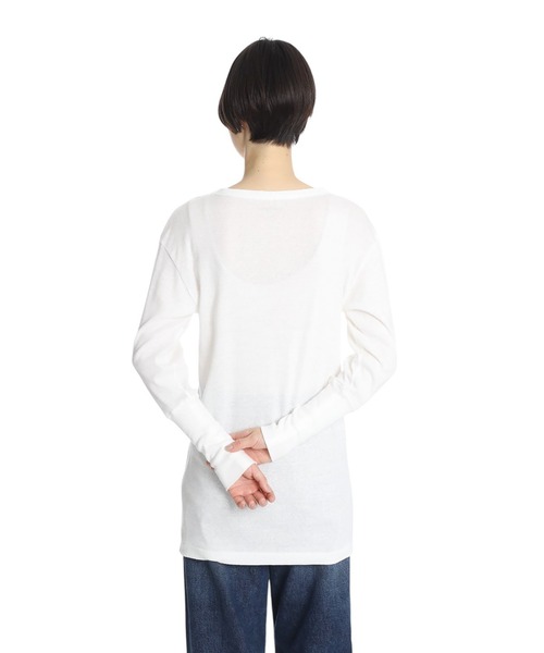 ARKnets（アークネッツ）の「OVERNEATH / オーバーニース：【レディース】Cotton Linen Long Sleeve 077：LS1077[ANN]（Tシャツ/カットソー・レディース・ホワイト・L）」の8枚目の写真