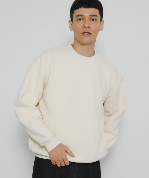 URBAN RESEARCH Sonny Label(アーバンリサーチサニーレーベル)の「裏起毛ワッフルリラックスフィットプルオーバー(Tシャツ/カットソー・メンズ・カーキ/オフホワイト/チャコールグレー・MEDIUM/LARGE/X-LARGE)」の4枚目の写真