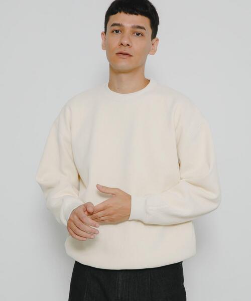 URBAN RESEARCH Sonny Label(アーバンリサーチサニーレーベル)の「裏起毛ワッフルリラックスフィットプルオーバー(Tシャツ/カットソー・メンズ・カーキ/オフホワイト/チャコールグレー・MEDIUM/LARGE/X-LARGE)」の5枚目の写真