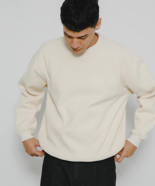 URBAN RESEARCH Sonny Label(アーバンリサーチサニーレーベル)の「裏起毛ワッフルリラックスフィットプルオーバー(Tシャツ/カットソー・メンズ・カーキ/オフホワイト/チャコールグレー・MEDIUM/LARGE/X-LARGE)」の6枚目の写真