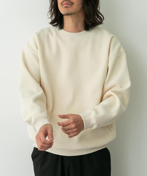 URBAN RESEARCH Sonny Label(アーバンリサーチサニーレーベル)の「裏起毛ワッフルリラックスフィットプルオーバー(Tシャツ/カットソー・メンズ・カーキ/オフホワイト/チャコールグレー・MEDIUM/LARGE/X-LARGE)」の16枚目の写真