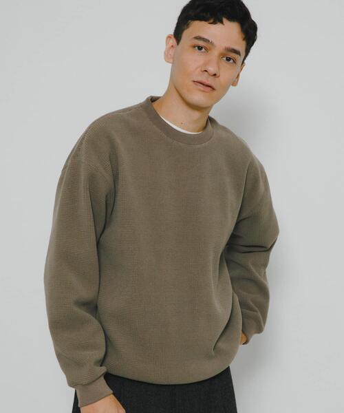 URBAN RESEARCH Sonny Label（アーバンリサーチサニーレーベル）の「裏起毛ワッフルリラックスフィットプルオーバー（Tシャツ/カットソー・メンズ・カーキ/オフホワイト/チャコールグレー・MEDIUM/LARGE/X-LARGE）」の22枚目の写真