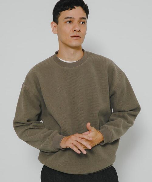URBAN RESEARCH Sonny Label（アーバンリサーチサニーレーベル）の「裏起毛ワッフルリラックスフィットプルオーバー（Tシャツ/カットソー・メンズ・カーキ/オフホワイト/チャコールグレー・MEDIUM/LARGE/X-LARGE）」の21枚目の写真