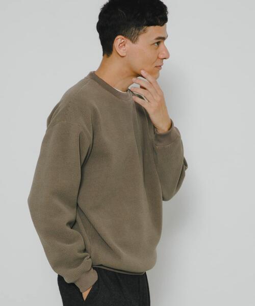 URBAN RESEARCH Sonny Label（アーバンリサーチサニーレーベル）の「裏起毛ワッフルリラックスフィットプルオーバー（Tシャツ/カットソー・メンズ・カーキ/オフホワイト/チャコールグレー・MEDIUM/LARGE/X-LARGE）」の20枚目の写真