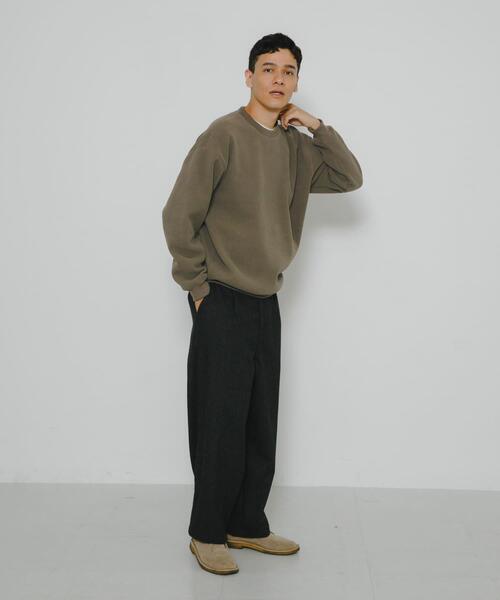 URBAN RESEARCH Sonny Label（アーバンリサーチサニーレーベル）の「裏起毛ワッフルリラックスフィットプルオーバー（Tシャツ/カットソー・メンズ・カーキ/オフホワイト/チャコールグレー・MEDIUM/LARGE/X-LARGE）」の15枚目の写真