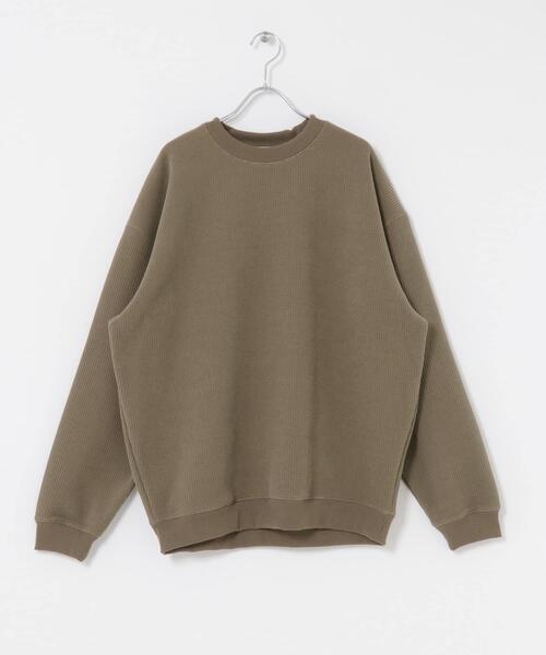 URBAN RESEARCH Sonny Label（アーバンリサーチサニーレーベル）の「裏起毛ワッフルリラックスフィットプルオーバー（Tシャツ/カットソー・メンズ・カーキ/オフホワイト/チャコールグレー・MEDIUM/LARGE/X-LARGE）」の9枚目の写真