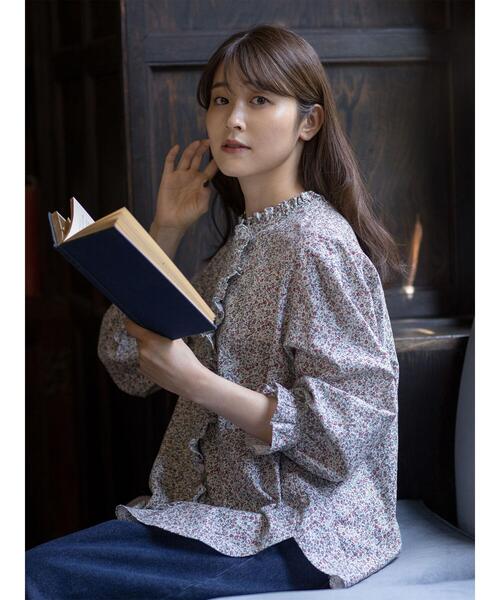 Samansa Mos2（サマンサ モスモス）の「【ゆべし×Samansa Mos2】フリルブラウス（シャツ/ブラウス・レディース・オレンジ/レッド/ブラック/オフホワイト・F）」の3枚目の写真