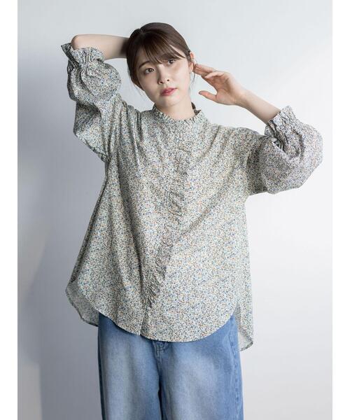 Samansa Mos2（サマンサ モスモス）の「【ゆべし×Samansa Mos2】フリルブラウス（シャツ/ブラウス・レディース・オレンジ/レッド/ブラック/オフホワイト・F）」の4枚目の写真