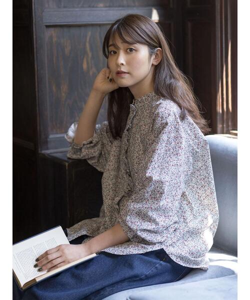 Samansa Mos2（サマンサ モスモス）の「【ゆべし×Samansa Mos2】フリルブラウス（シャツ/ブラウス・レディース・オレンジ/レッド/ブラック/オフホワイト・F）」の5枚目の写真