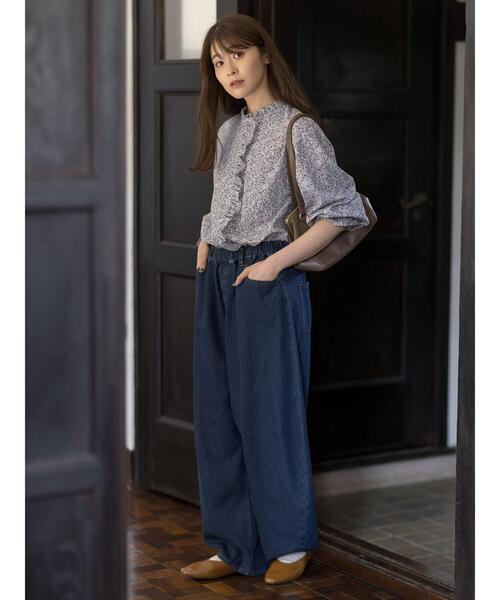 Samansa Mos2（サマンサ モスモス）の「【ゆべし×Samansa Mos2】フリルブラウス（シャツ/ブラウス・レディース・オレンジ/レッド/ブラック/オフホワイト・F）」の7枚目の写真