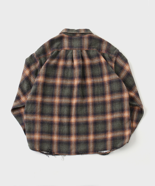 Anachronorm（アナクロノーム）の「ANACHRONORM / アナクロノーム SMU OMBRE CHECK DAMAGED NEL（シャツ/ブラウス・メンズ・カーキ・MEDIUM/LARGE）」の2枚目の写真