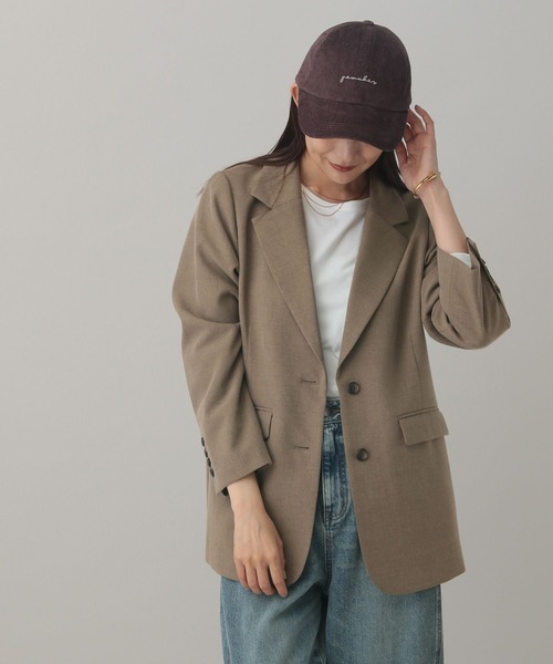 GLOBAL WORK（グローバルワーク）の「MATINEE LINE/ウールライク/シングルジャケット/601510（テーラードジャケット・レディース・ベージュ/ブラウン系9/ブラック・SMALL/MEDIUM/LARGE）」の3枚目の写真