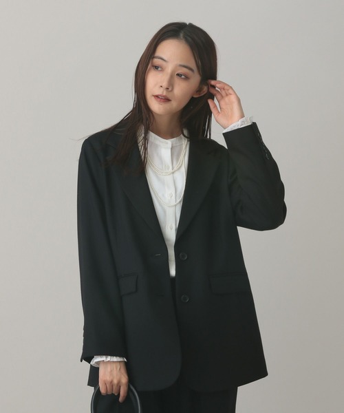 GLOBAL WORK（グローバルワーク）の「MATINEE LINE/ウールライク/シングルジャケット/601510（テーラードジャケット・レディース・ベージュ/ブラウン系9/ブラック・SMALL/MEDIUM/LARGE）」の6枚目の写真