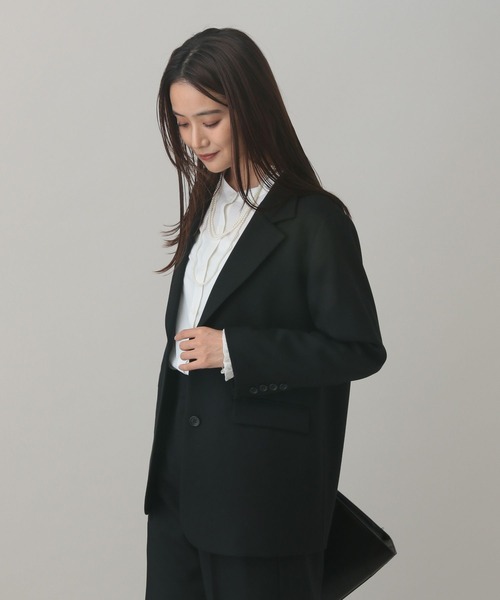 GLOBAL WORK（グローバルワーク）の「MATINEE LINE/ウールライク/シングルジャケット/601510（テーラードジャケット・レディース・ベージュ/ブラウン系9/ブラック・SMALL/MEDIUM/LARGE）」の7枚目の写真