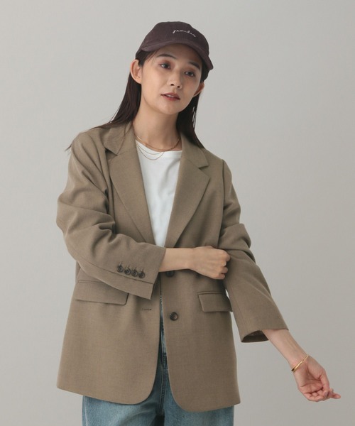 GLOBAL WORK（グローバルワーク）の「MATINEE LINE/ウールライク/シングルジャケット/601510（テーラードジャケット・レディース・ベージュ/ブラウン系9/ブラック・SMALL/MEDIUM/LARGE）」の10枚目の写真