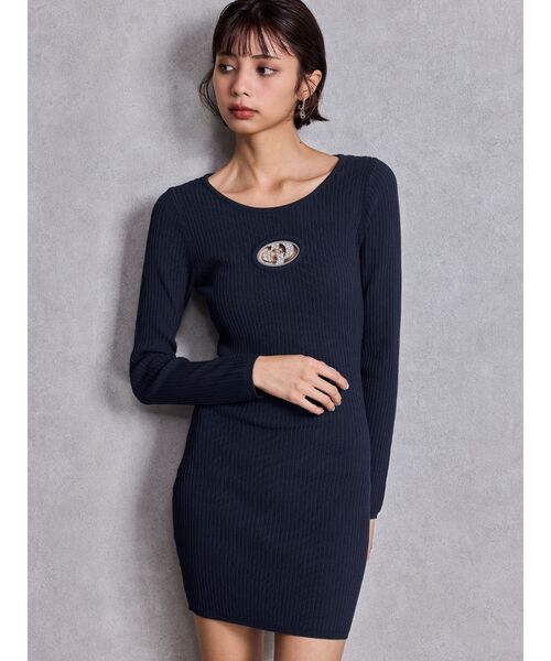 GYDA（ジェイダ）の「GD bijou MOLDニットワンピース（ワンピース