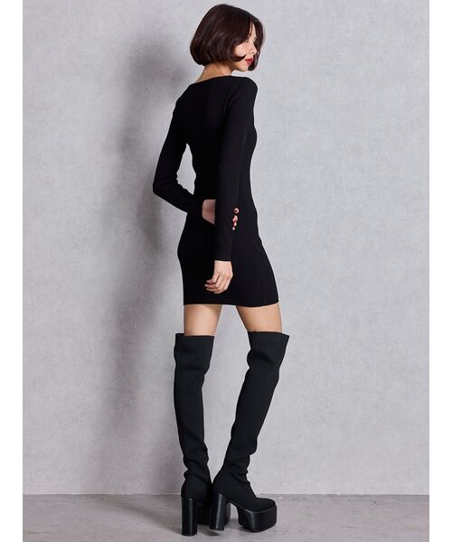 GYDA（ジェイダ）の「GD bijou MOLDニットワンピース（ワンピース・レディース・ブラック/ネイビー・FREE）」の14枚目の写真
