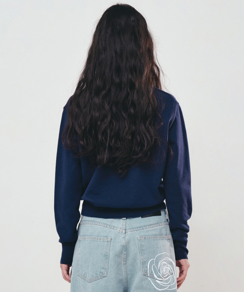 NICK&NICOLE(ニックアンドニコール)の「BUTTERFLY V NECK JACQUARD KNIT_NAVY(ニット/セーター・レディース・その他・FREE)」の3枚目の写真