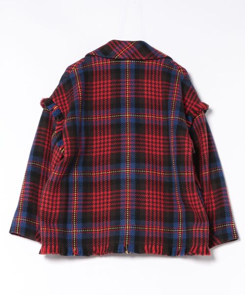 ﾛｰﾋﾞﾝｸﾞﾁｪｯｸﾌﾘﾝｼﾞﾗｳﾝﾄﾞｶﾗｰﾋﾟｰｺｰﾄ（その他アウター）｜Vivienne