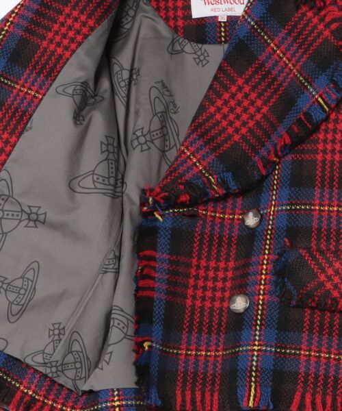 ﾛｰﾋﾞﾝｸﾞﾁｪｯｸﾌﾘﾝｼﾞﾗｳﾝﾄﾞｶﾗｰﾋﾟｰｺｰﾄ（その他アウター）｜Vivienne