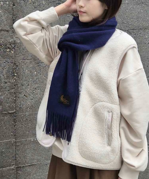 Bleu Bleuet（ブルーブルーエ）の「オリジナルネームウールシンプルストール（ストール/ショール・レディース・ライトグレー/レッド/ネイビー・FREE）」の7枚目の写真