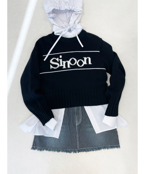 SINOON（シヌーン）の「SINOON PULLOVER KNIT (BLACK)（ニット/セーター・レディース・ブラック・FREE）」の5枚目の写真