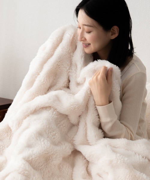EMOOR（エムール）の「＋2℃ 毛布にもなる掛け布団カバー【エムールヒート】ポコポコ毛布タイプ(ふわふわタイプ)/シングル（寝具・レディース・グレー/ホワイト・FREE）」の3枚目の写真