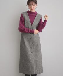 couture brooch | 【クラシカル・通勤】ラメ千鳥釦デザインジャンスカ(ワンピース)