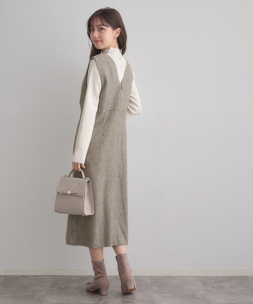 couture brooch（クチュールブローチ）の「【クラシカル・通勤】ラメ千鳥釦デザインジャンスカ（ワンピース・レディース・ブラック系1/ブラウン系2・36/38/40/42）」の19枚目の写真