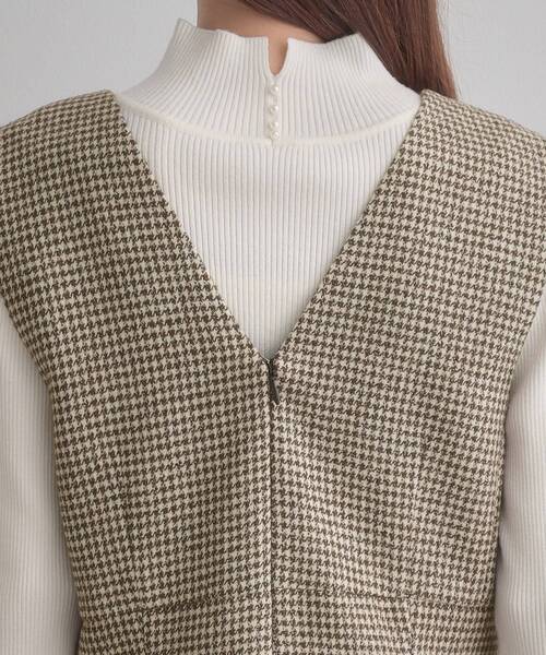 couture brooch（クチュールブローチ）の「【クラシカル・通勤】ラメ千鳥釦デザインジャンスカ（ワンピース・レディース・ブラック系1/ブラウン系2・36/38/40/42）」の9枚目の写真