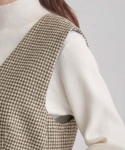 couture brooch（クチュールブローチ）の「【クラシカル・通勤】ラメ千鳥釦デザインジャンスカ（ワンピース・レディース・ブラック系1/ブラウン系2・36/38/40/42）」の8枚目の写真