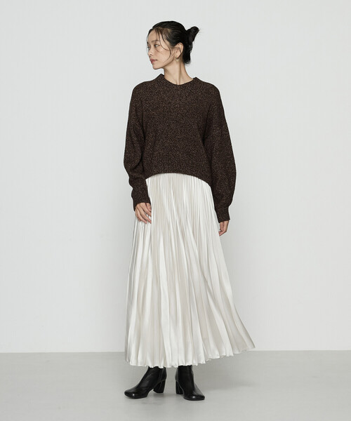 COMME CA（コムサ）の「和紙ブークレー Vネックプルオーバー（ニット/セーター・レディース・グレー/ラベンダー/ブラウン・11号/9号）」の6枚目の写真