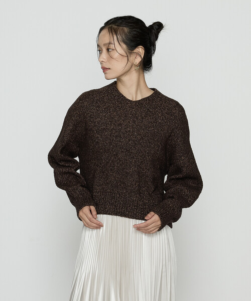 COMME CA（コムサ）の「和紙ブークレー Vネックプルオーバー（ニット/セーター・レディース・グレー/ラベンダー/ブラウン・11号/9号）」の10枚目の写真