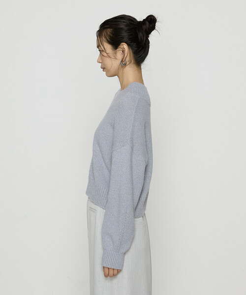 COMME CA（コムサ）の「和紙ブークレー Vネックプルオーバー（ニット/セーター・レディース・グレー/ラベンダー/ブラウン・11号/9号）」の15枚目の写真