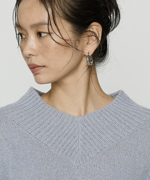 COMME CA（コムサ）の「和紙ブークレー Vネックプルオーバー（ニット/セーター・レディース・グレー/ラベンダー/ブラウン・11号/9号）」の17枚目の写真