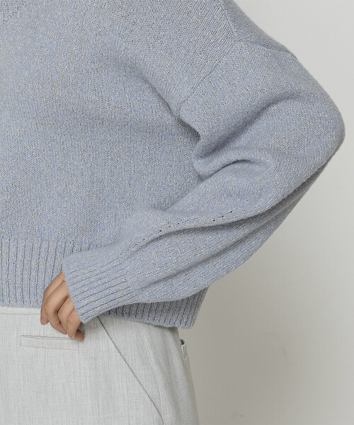 COMME CA（コムサ）の「和紙ブークレー Vネックプルオーバー（ニット/セーター・レディース・グレー/ラベンダー/ブラウン・11号/9号）」の18枚目の写真