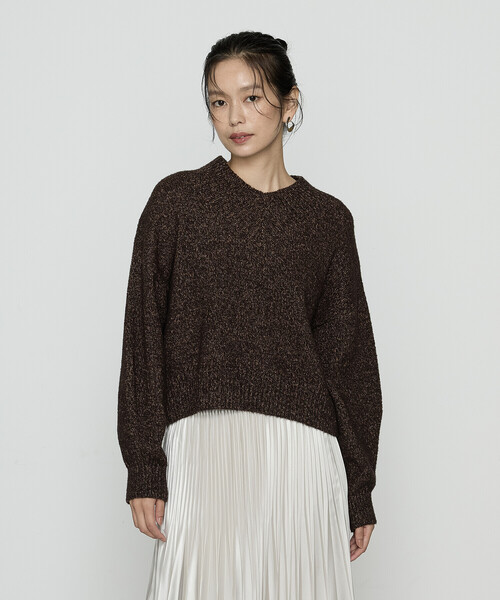 COMME CA（コムサ）の「和紙ブークレー Vネックプルオーバー（ニット/セーター・レディース・グレー/ラベンダー/ブラウン・11号/9号）」の8枚目の写真