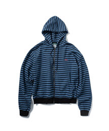 SUPERSUB（スーパーサブ）の「ヘンシキストライプフードジップアップ - ブルー（パーカー）」
