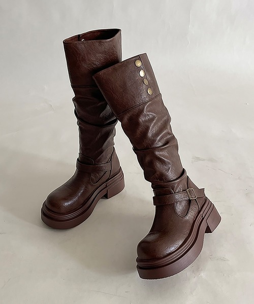 MAISON DE THERESE(メゾン ド テレーズ)の「ディストピアン ダウンタウン 2WAY 厚底 ロングブーツ(ブーツ・レディース・ブラウン/ブラック・22.5cm/23cm/23.5cm/24cm/24.5/25cm)」の15枚目の写真