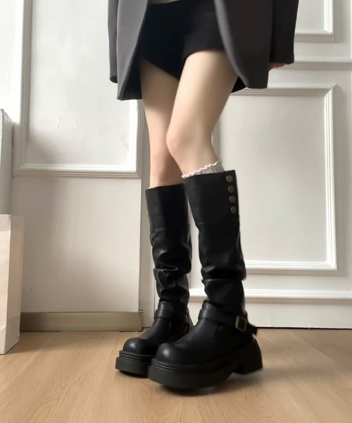 MAISON DE THERESE(メゾン ド テレーズ)の「ディストピアン ダウンタウン 2WAY 厚底 ロングブーツ(ブーツ・レディース・ブラウン/ブラック・22.5cm/23cm/23.5cm/24cm/24.5/25cm)」の5枚目の写真